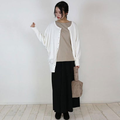 コットンニットドルマンカーディガン （WHITE）｜詳細画像
