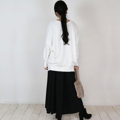 コットンニットドルマンカーディガン （WHITE）｜詳細画像