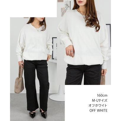 コットンニットドルマンカーディガン （WHITE）｜詳細画像