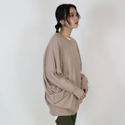 コットンニットドルマンカーディガン （GRAY BEIGE）｜詳細画像