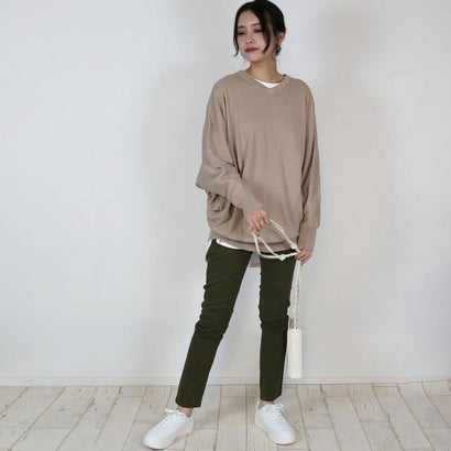 コットンニットドルマンカーディガン （GRAY BEIGE）｜詳細画像