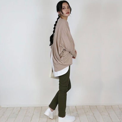 コットンニットドルマンカーディガン （GRAY BEIGE）｜詳細画像