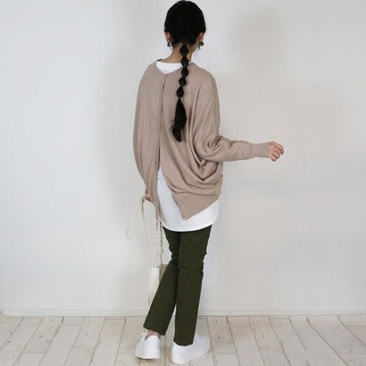 コットンニットドルマンカーディガン （GRAY BEIGE）｜詳細画像