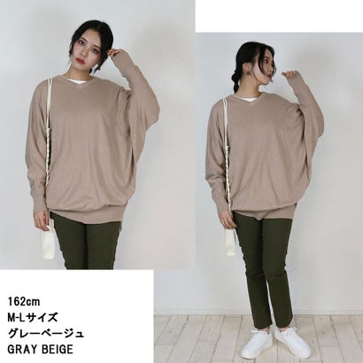 コットンニットドルマンカーディガン （GRAY BEIGE）｜詳細画像