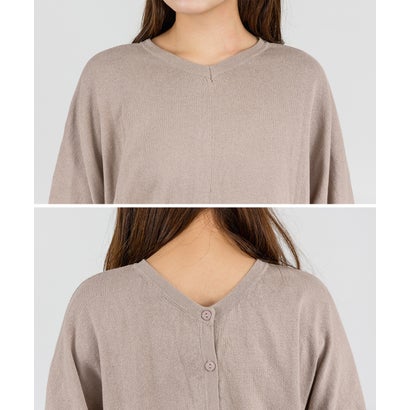 コットンニットドルマンカーディガン （GRAY BEIGE）｜詳細画像