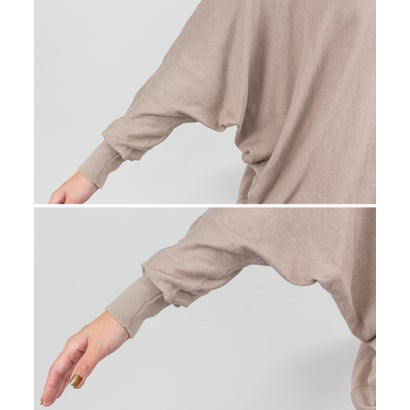 コットンニットドルマンカーディガン （GRAY BEIGE）｜詳細画像
