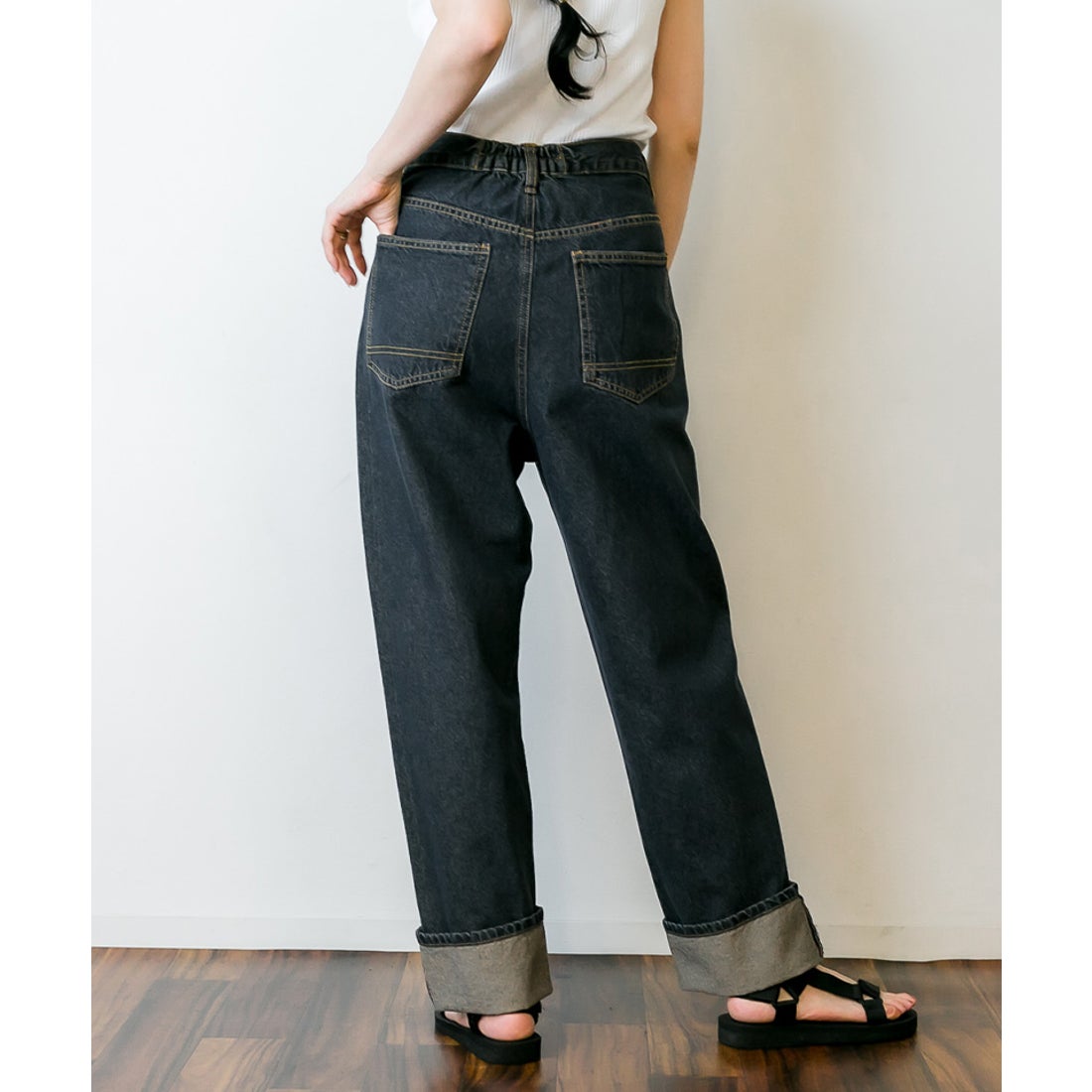 アットワン atONE ハイウェストロールアップデニムパンツ(ワン