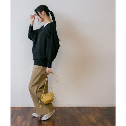 アットワン atONE Vネックドルマン綿ニット （BLACK）｜詳細画像