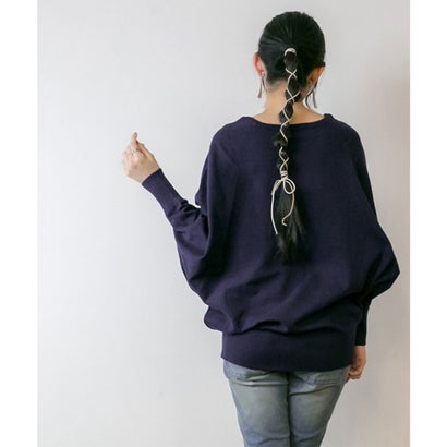 アットワン atONE Vネックドルマン綿ニット （NAVY）｜詳細画像