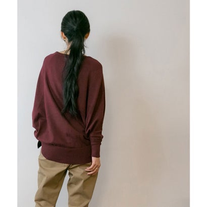 アットワン atONE Vネックドルマン綿ニット （BURGUNDY）｜詳細画像
