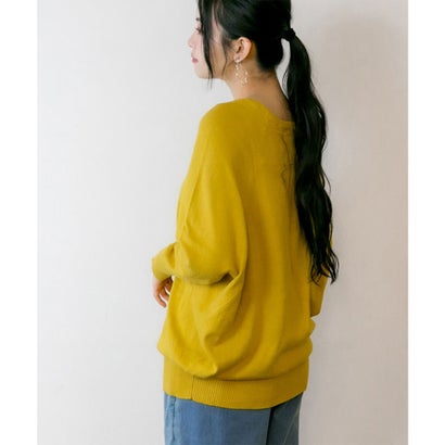 アットワン atONE Vネックドルマン綿ニット （MUSTARD）｜詳細画像