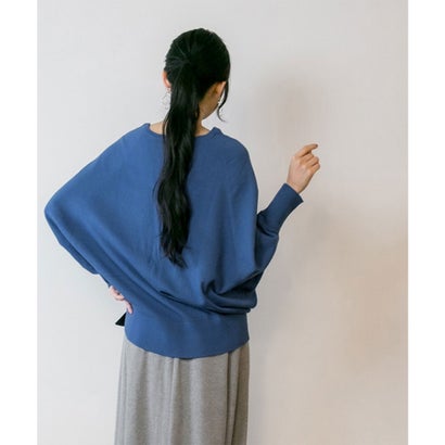 アットワン atONE Vネックドルマン綿ニット （BLUE）｜詳細画像