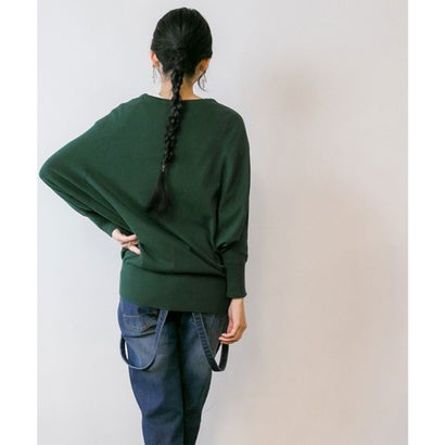 アットワン atONE Vネックドルマン綿ニット （DARK_GREEN）｜詳細画像
