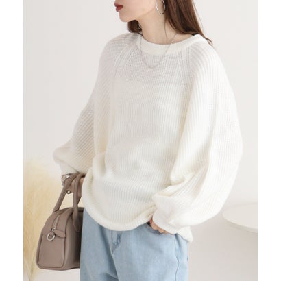 アットワン atONE バルーン袖ゆるニット （OFF WHITE）｜詳細画像