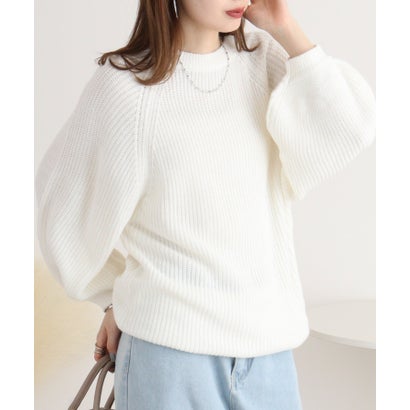 アットワン atONE バルーン袖ゆるニット （OFF WHITE）｜詳細画像