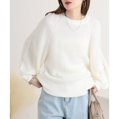 アットワン atONE バルーン袖ゆるニット （OFF WHITE）｜詳細画像