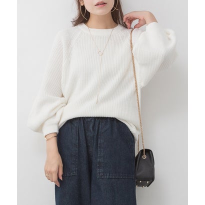 アットワン atONE バルーン袖ゆるニット （OFF WHITE）｜詳細画像