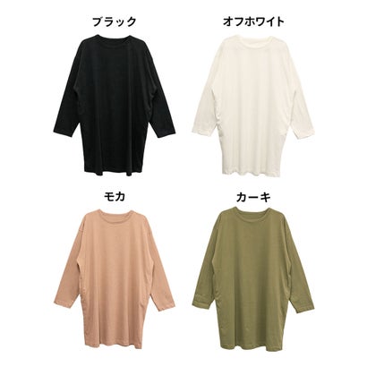 オーバーサイズ膝丈ワンピース （ブラック）｜詳細画像