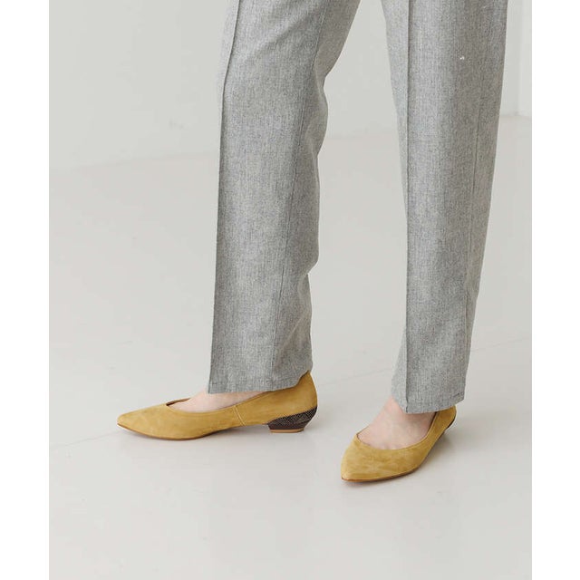 【累計1万足突破！】ボロネーゼ カッター フラットパンプス （マスタード）
