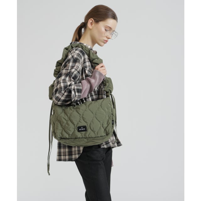 LーQUILTINGRUCHED SHLDRSTRAPBAG （オリーブ）