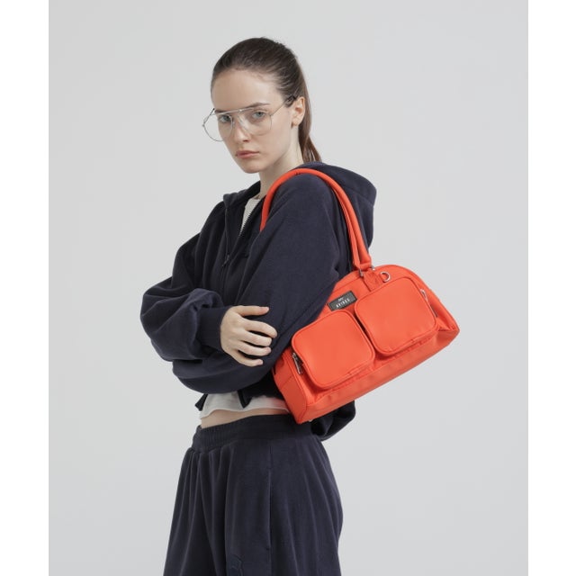 LーNYLON POCKET HANDLE BAG （オレンジ）