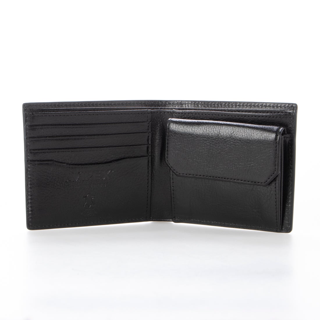 アヴィレックス AVIREX イタリアンレザー二つ折り財布 （ブラック