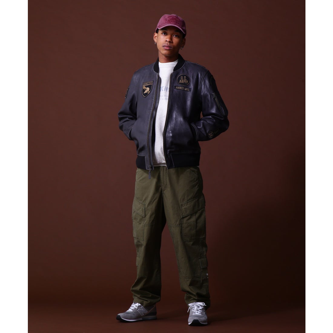 アヴィレックス AVIREX 《COLLECTION》AGED LEATHER TYPE MA－1 JACKET 