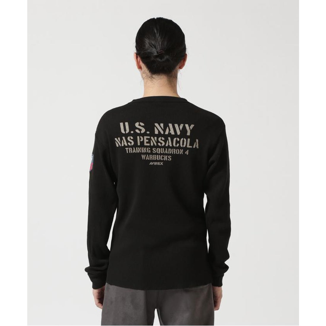 アヴィレックス AVIREX LONGSLEEVE WAFFLE T－SHIRT U.S.NAVY / 長袖 