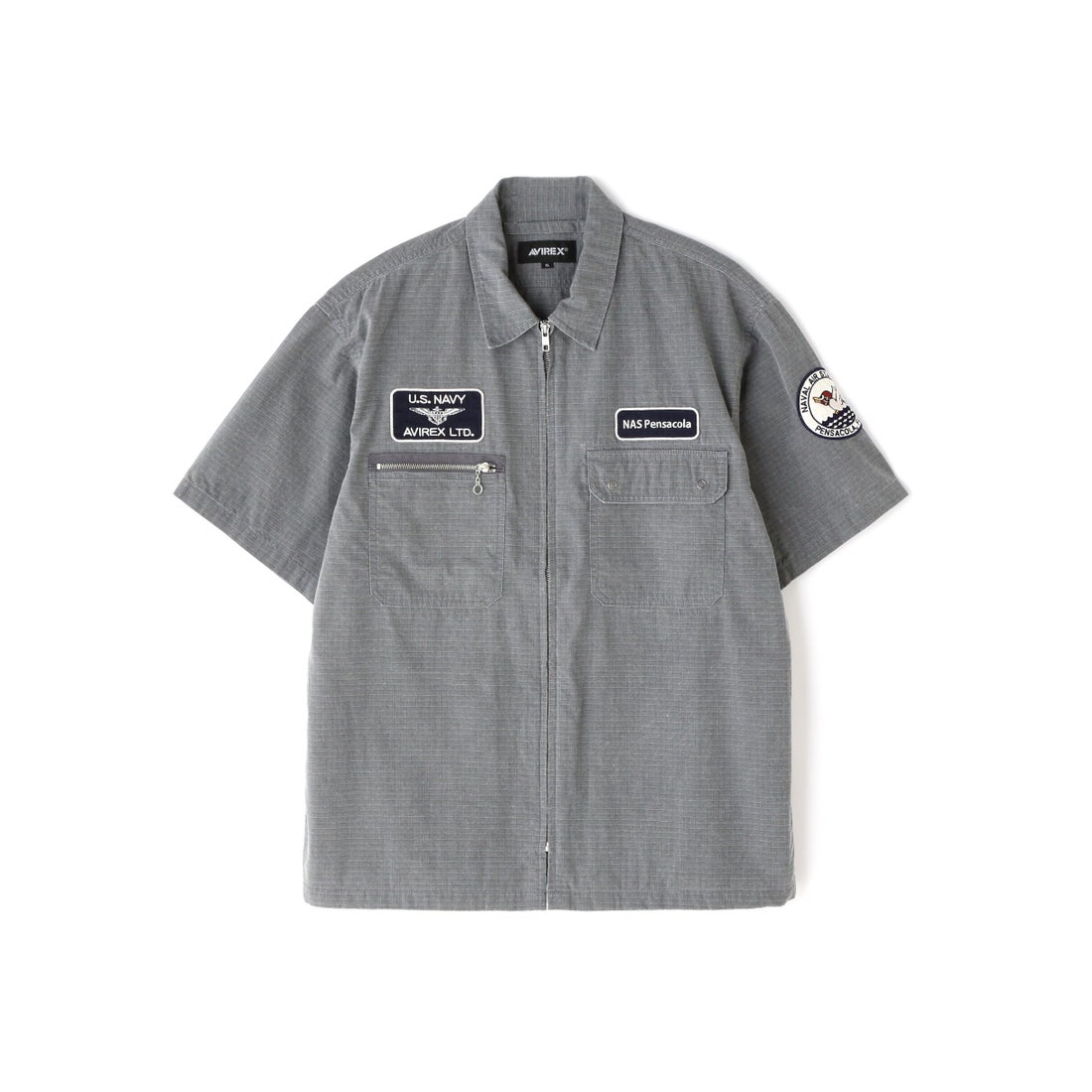 アヴィレックス AVIREX PIGMENT ZIP UP SHIRT / ピグメント ジップ 