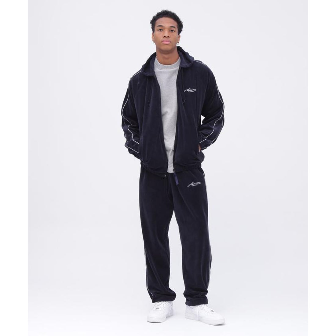 アヴィレックス AVIREX VELOUR PANTS CURSIVE LOGO / ベロア パンツ 