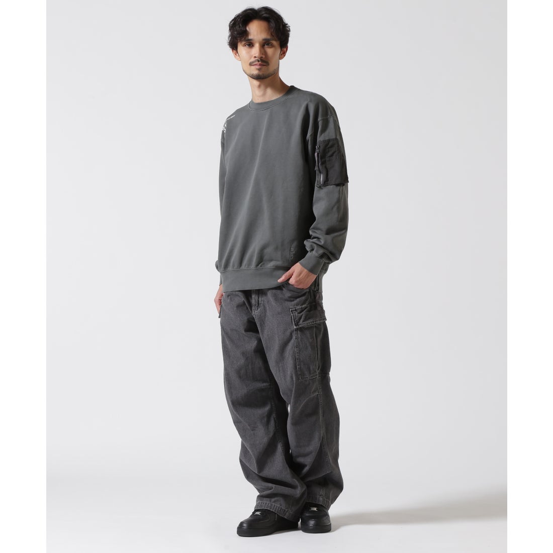 アヴィレックス AVIREX FADE WASH MIL. POCKET SWEAT / フェイド 