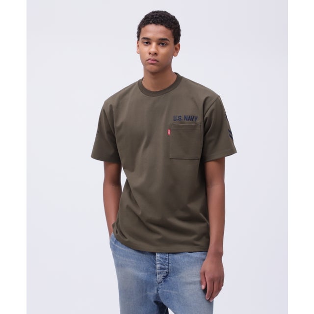 NAVAL POCKET S/S T－SHIRT / ネイバル ポケット 半袖 Tシャツ / /  （オリーブ）