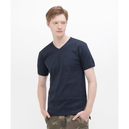 アヴィレックス AVIREX 《DAILY/デイリー》RIB S/S V－NECK T－SHIRT/リブ 半袖 ブイネック Tシャツ  デイリーウェア （グレー）｜詳細画像