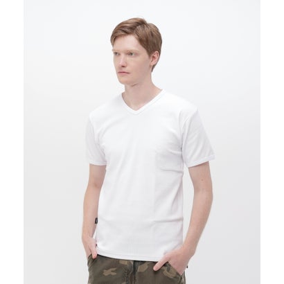 アヴィレックス AVIREX 《DAILY/デイリー》RIB S/S V－NECK T－SHIRT/リブ 半袖 ブイネック Tシャツ  デイリーウェア （グレー）｜詳細画像