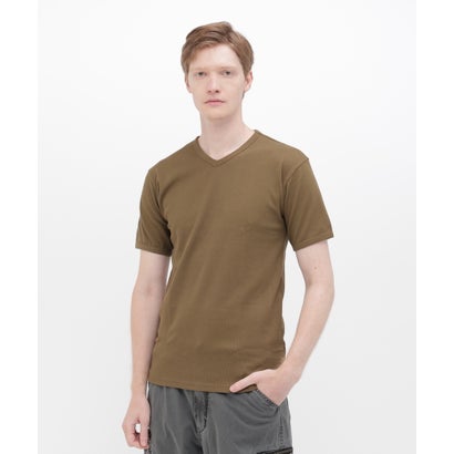 アヴィレックス AVIREX 《DAILY/デイリー》RIB S/S V－NECK T－SHIRT/リブ 半袖 ブイネック Tシャツ  デイリーウェア （ホワイト）｜詳細画像