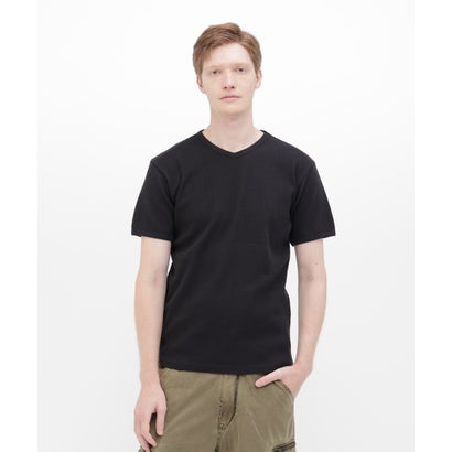 アヴィレックス AVIREX 《DAILY/デイリー》RIB S/S V－NECK T－SHIRT/リブ 半袖 ブイネック Tシャツ  デイリーウェア （ホワイト）｜詳細画像