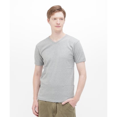 アヴィレックス AVIREX 《DAILY/デイリー》RIB S/S V－NECK T－SHIRT/リブ 半袖 ブイネック Tシャツ  デイリーウェア （ホワイト）｜詳細画像