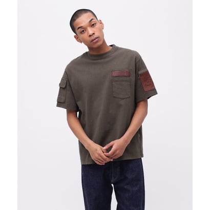 《50th Anniversary》LEATHER PATCHED FATIGUE T－SHIRT / レザー パッチド ファティーグ 半袖 （ホワイト）｜詳細画像