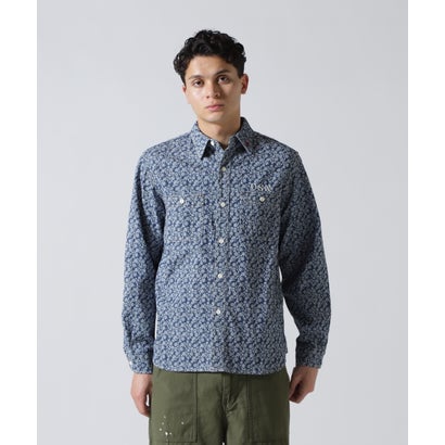 アヴィレックス AVIREX FLORAL PATTERN DENIM WORK L／S （ウォッシュユーズド9）｜詳細画像