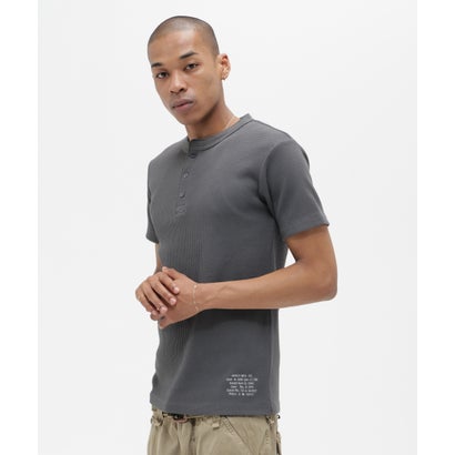 アヴィレックス AVIREX MINI WAFFLE HENRY NECK TEE＂STE （ブラック）｜詳細画像