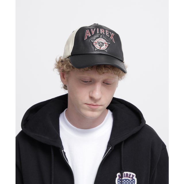 VARSITY LEATHER CAP ＂WILD BEAR （ブラック）