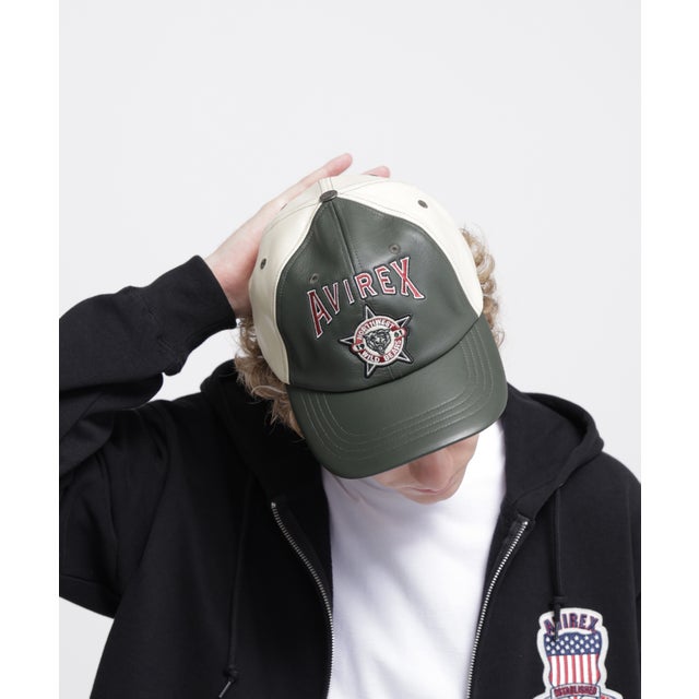 VARSITY LEATHER CAP ＂WILD BEAR （オリーブ）