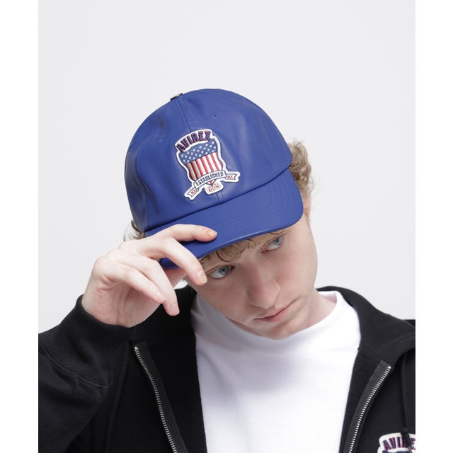 VARSITY LEATHER CAP ＂SIGNATURE （ブルー）