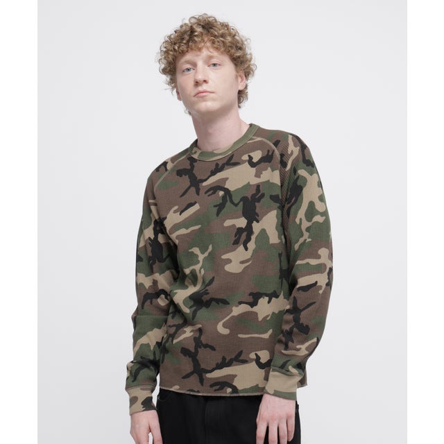 DS MINI WAFFLE CAMO LS TEE （オリーブカモ1）