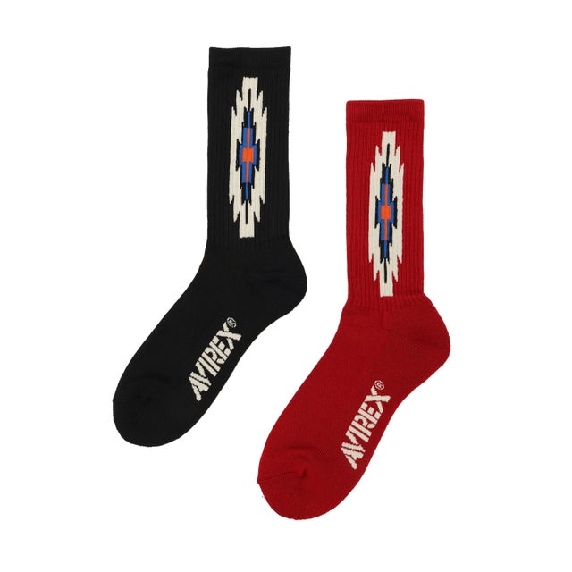 AX NATIVEクルーソックス （2PーSET） （ブラック）
