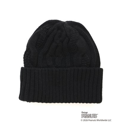 ★×PEANUTS CABLE KNIT CAP （ブラック）｜詳細画像