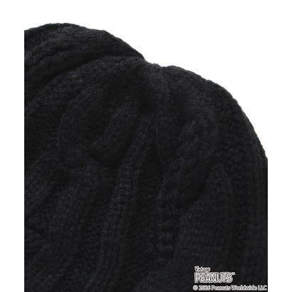 ★×PEANUTS CABLE KNIT CAP （ブラック）｜詳細画像