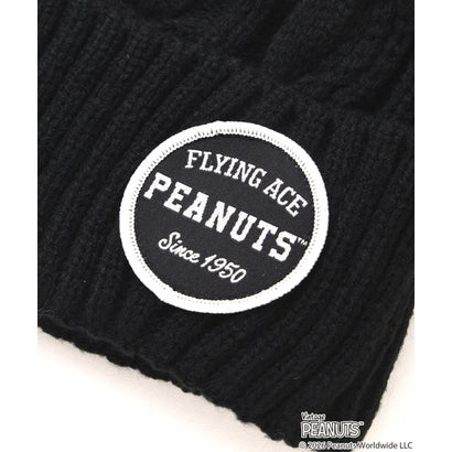 ★×PEANUTS CABLE KNIT CAP （ブラック）｜詳細画像