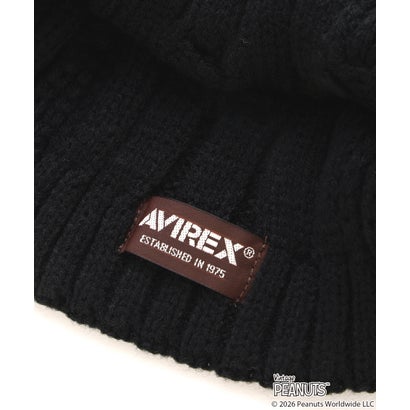 ★×PEANUTS CABLE KNIT CAP （ブラック）｜詳細画像