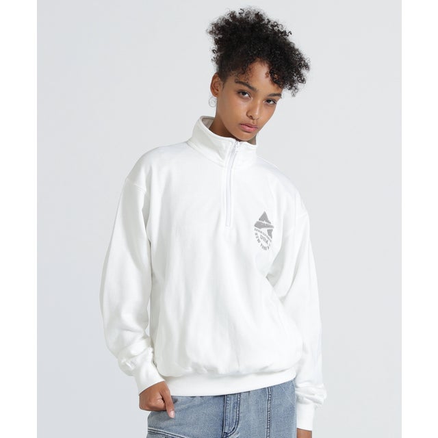 ECDP VARSITY HALF ZIP SWEAT （ホワイト）